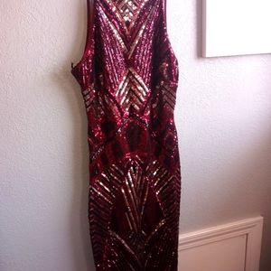 Bisou Bisou red sequin dress